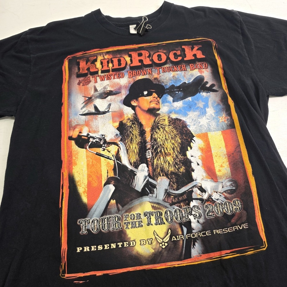 Kid Rock Tour‎ for the Troops 2009 T-Shirt Double-Sided Music Concert Men's XL - Picture 2 of 7